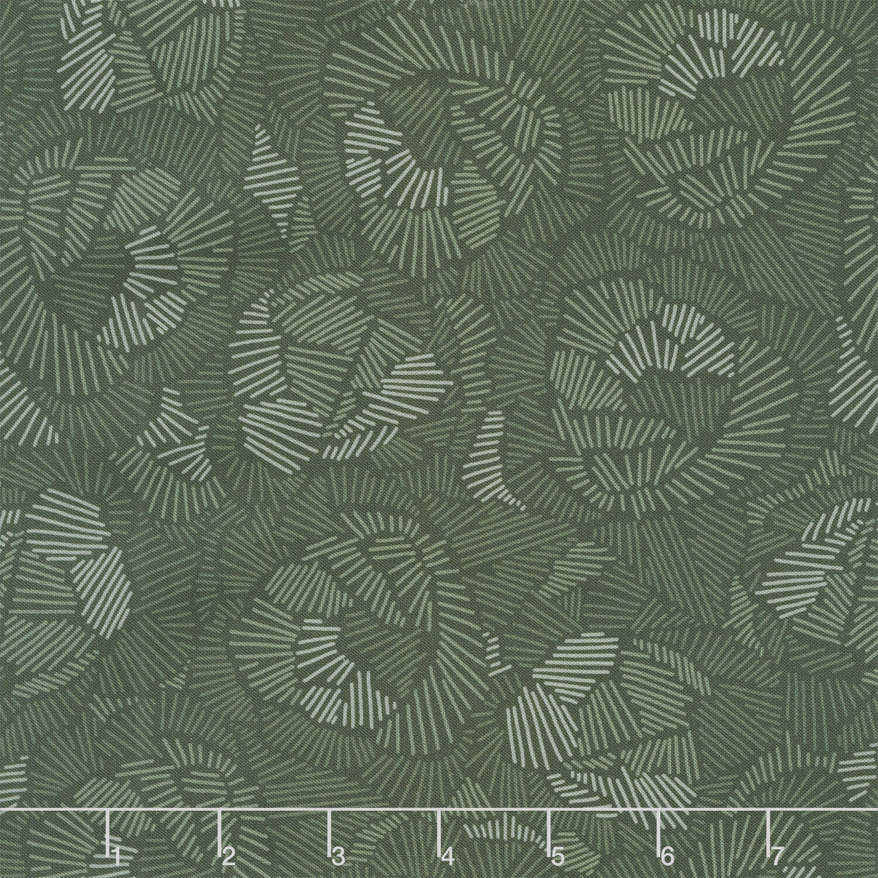 Tranquility - Line Floral Green Yardage