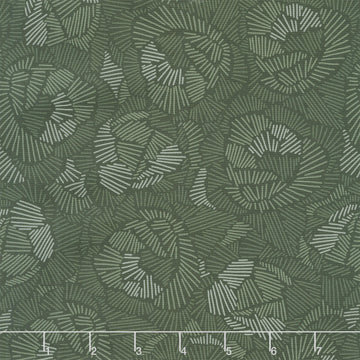 Tranquility - Line Floral Green Yardage