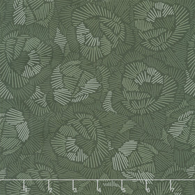 Tranquility - Line Floral Green Yardage