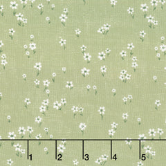 Humblebee - Daisies Green Yardage