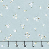 Humblebee - Tossed Daisy Blue Yardage