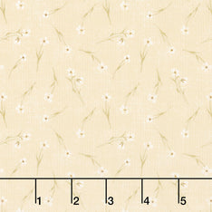Humblebee - Tossed Floral Yellow Yardage