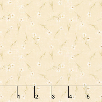 Humblebee - Tossed Floral Yellow Yardage
