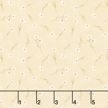 Humblebee - Tossed Floral Yellow Yardage