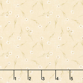 Humblebee - Tossed Floral Yellow Yardage