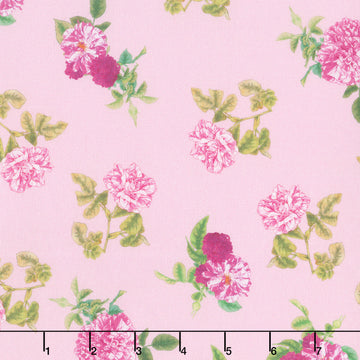 Rosa - Tossed Blooms Pink Yardage