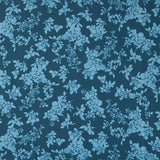 Rosa - Leaves Teal Yardage