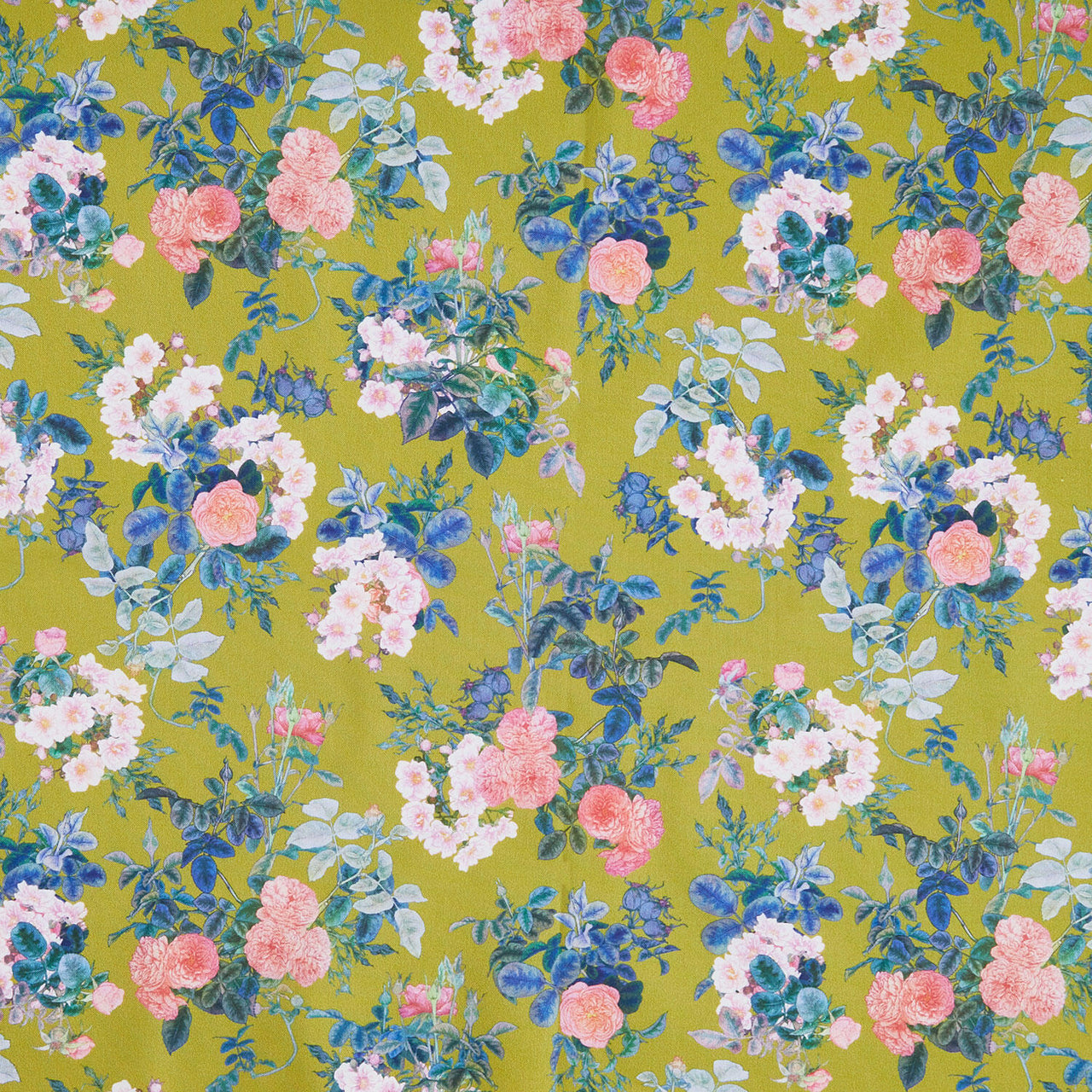 Rosa - Rose Blossoms Chartreuse Yardage