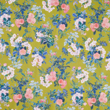 Rosa - Rose Blossoms Chartreuse Yardage