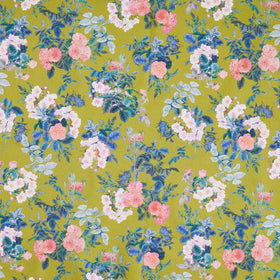 Rosa - Rose Blossoms Chartreuse Yardage
