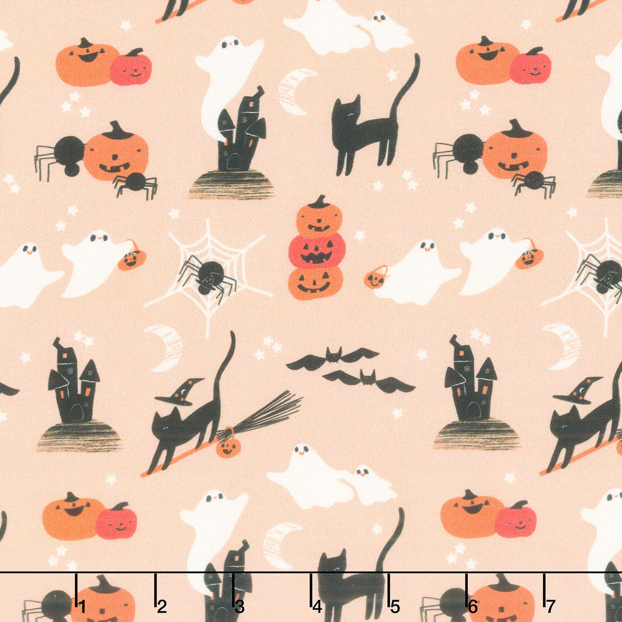 Sweet Treats - Castles Glow in the Dark Orange Yardage