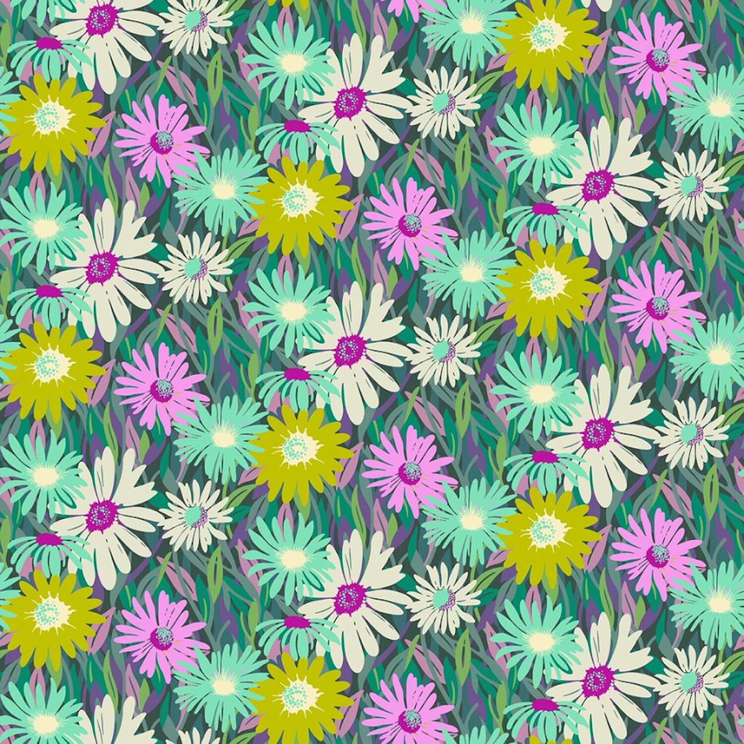 Daisy Crush - Unchained Midnight Yardage