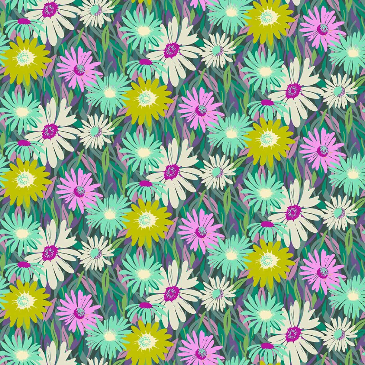 Daisy Crush - Unchained Midnight Yardage