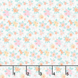 Floral Romance - Japonica White Yardage