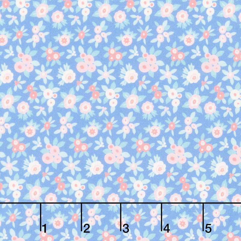 Floral Romance - Japonica Blue Yardage