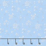 Floral Romance - Blossoms Blue Yardage