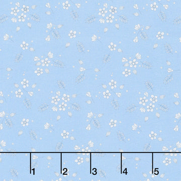 Floral Romance - Blossoms Blue Yardage