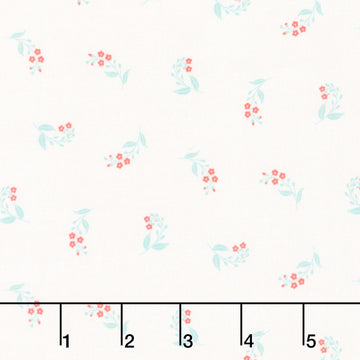 Floral Romance - Speedwell White Yardage
