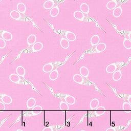 Bits and Bobs - Scissors Pink Yardage