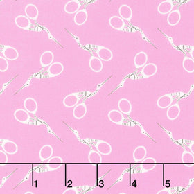 Bits and Bobs - Scissors Pink Yardage