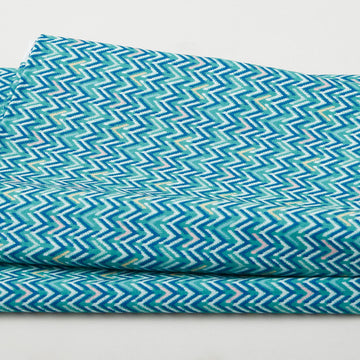 Whispering Garden Favorites - Chevron Turquoise 2 Yard Cut