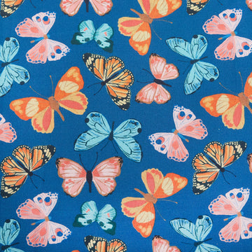 Whispering Garden Favorites - Multi Butterflies Blue 2 Yard Cut