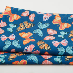 Whispering Garden Favorites - Multi Butterflies Blue 2 Yard Cut