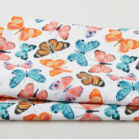 Whispering Garden Favorites - Multi Butterflies White 2 Yard Cut