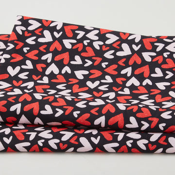 Garden of Love Favorites - Tossed Heart Black 2 Yard Cut