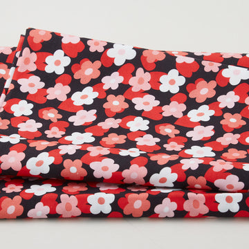 Garden of Love Favorites - Heart Floral Black 2 Yard Cut