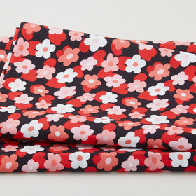 Garden of Love Favorites - Heart Floral Black 2 Yard Cut