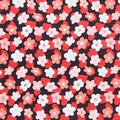 Garden of Love Favorites - Heart Floral Black 2 Yard Cut