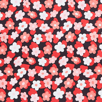 Garden of Love Favorites - Heart Floral Black 2 Yard Cut