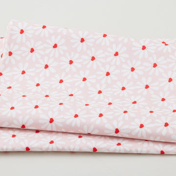 Garden of Love Favorites - Heart Flowers Pink 2 Yard Cut