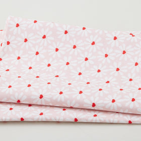 Garden of Love Favorites - Heart Flowers Pink 2 Yard Cut