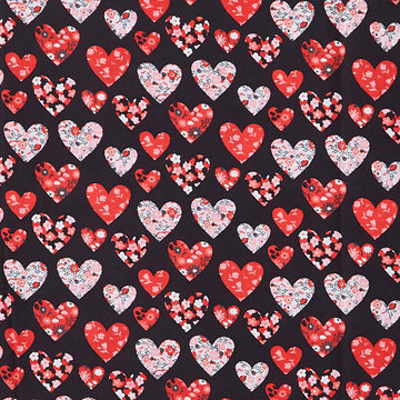 Garden of Love Favorites - Pattern Hearts Black 2 Yard Cut
