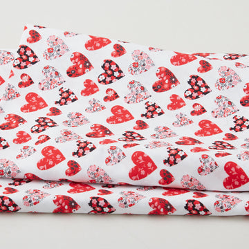 Garden of Love Favorites - Pattern Hearts White 2 Yard Cut