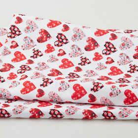 Garden of Love Favorites - Pattern Hearts White 2 Yard Cut
