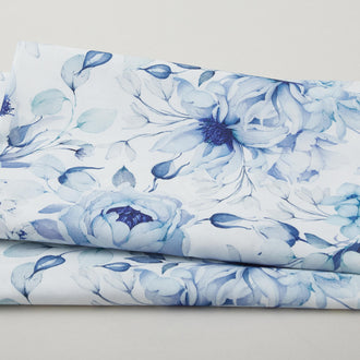 Bluetiful Bliss Favorites - Large Floral White 2 Yard Cut