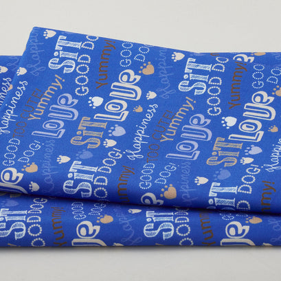 Sit Stay Love Favorites - Words Blue 2 Yard Cut