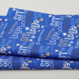 Sit Stay Love Favorites - Words Blue 2 Yard Cut