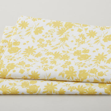 Meadow Breeze Favorites - Yellow Floral White 2 Yard Cut