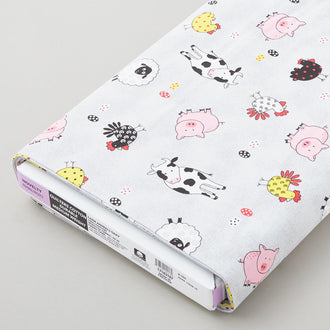 Novelty Prints - Farm Friends Gray 8 Yard Bolt