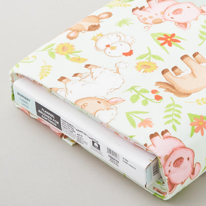 Farmyard Babies Flannel - Green 8 Yard Bolt