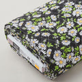 Double Faced Pre-Quilted Cotton - Upsy Daisy Black 8 Yard Bolt