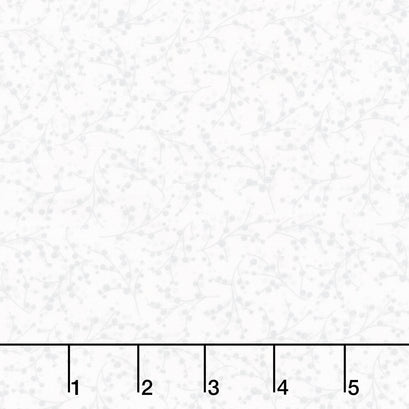 Etchings Collection - Dotted Branches White/Gray Yardage
