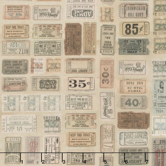 Eclectic Elements - Palette Tickets Neutral Yardage