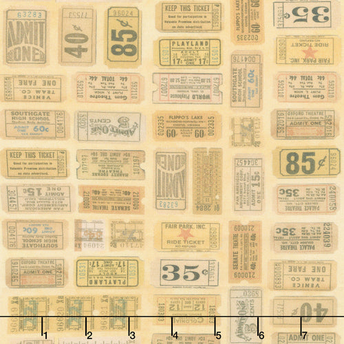 Eclectic Elements - Palette Tickets Yellow Yardage