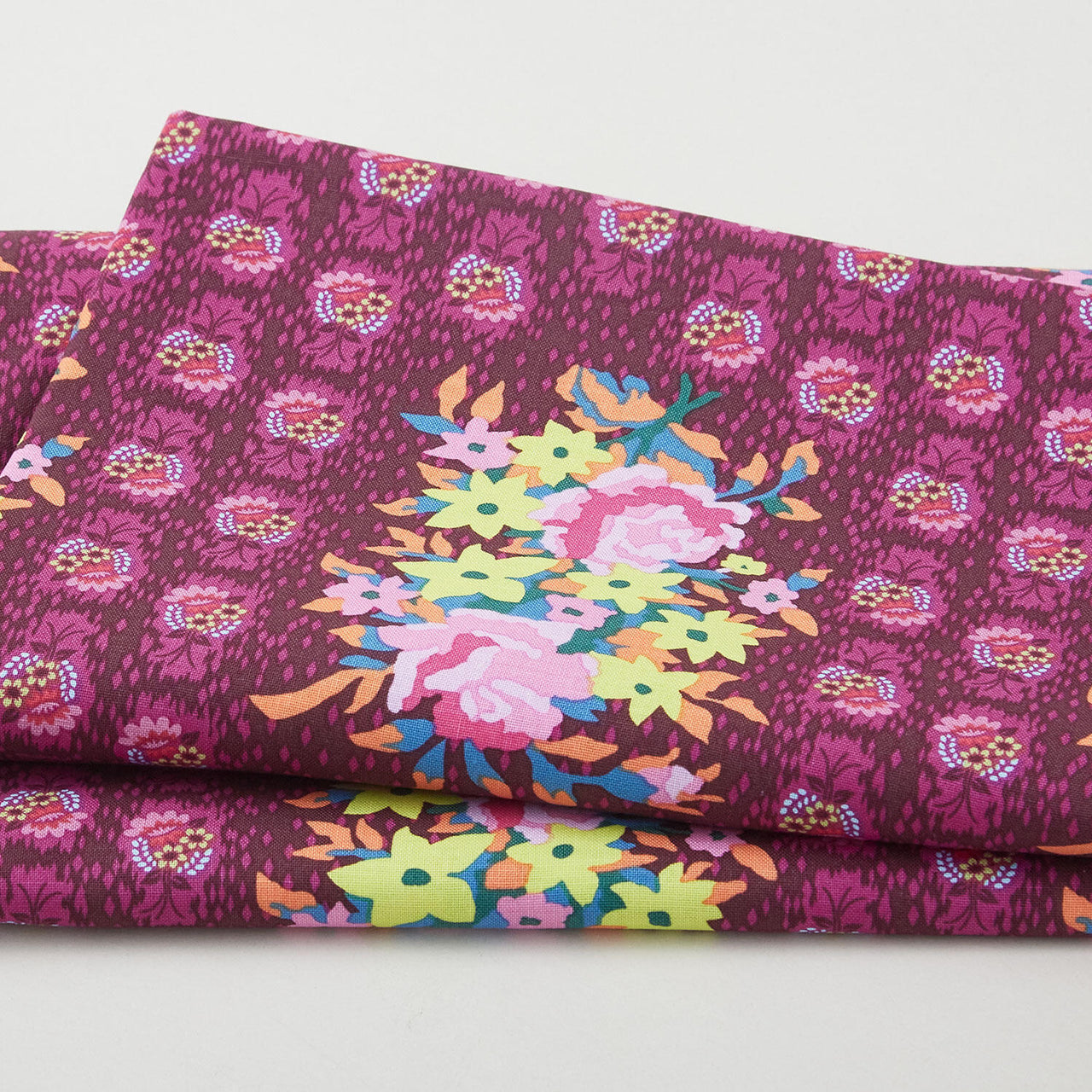 Love Always - Stitched Bouquet Eggplant 2 Yard Cut