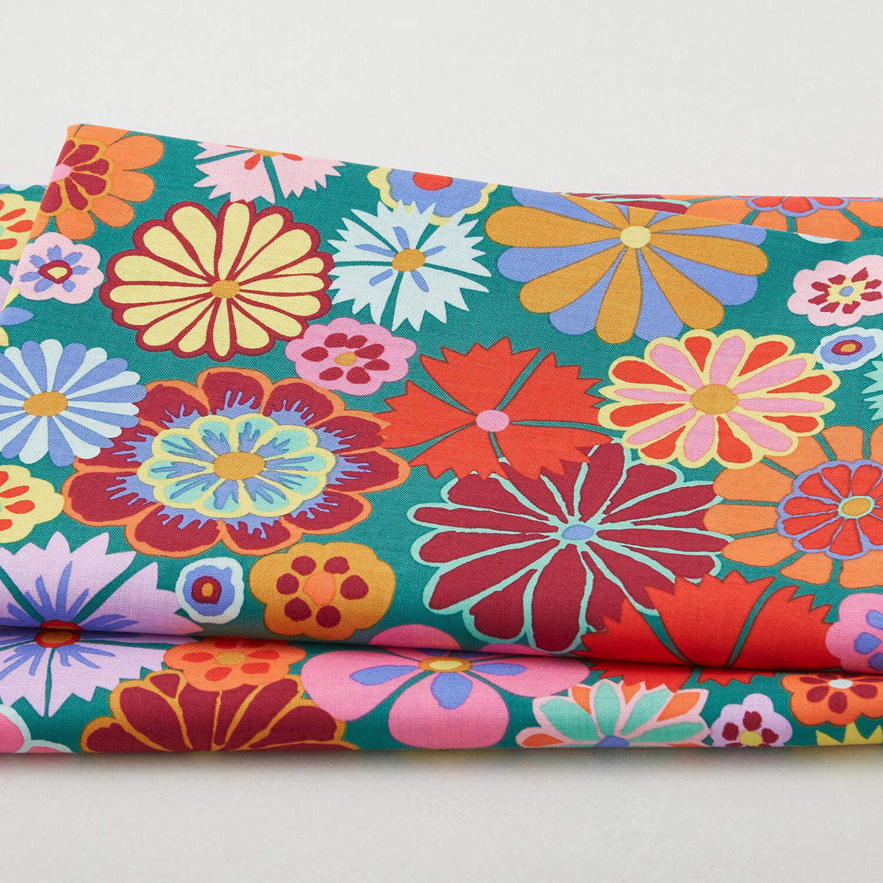 Kaffe Fassett Collective - August 2024 Folk Flower Multi 2 Yard Cut